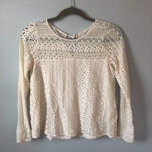 Hollister cream lace long sleeve